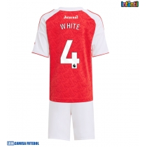 Camisa de Futebol Arsenal Ben White #4 Equipamento Principal Infantil 2025-26 Manga Curta (+ Calças curtas)